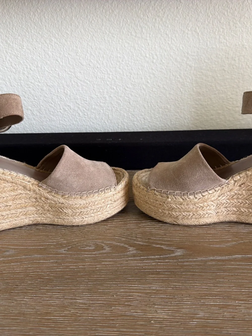 Marc Fischer taupe suede espadrilles size 9